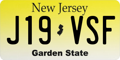 NJ license plate J19VSF