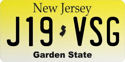 NJ license plate J19VSG
