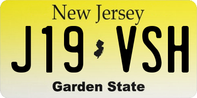 NJ license plate J19VSH