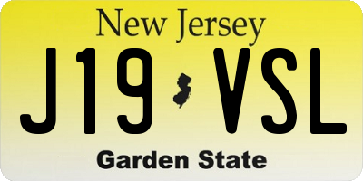 NJ license plate J19VSL