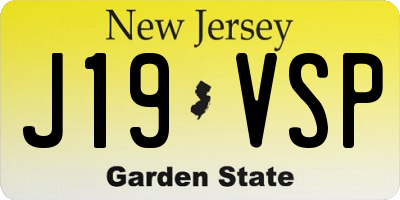 NJ license plate J19VSP