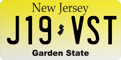 NJ license plate J19VST