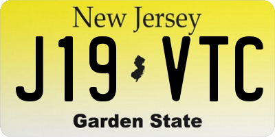 NJ license plate J19VTC