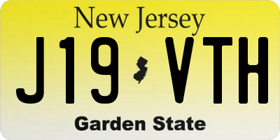 NJ license plate J19VTH