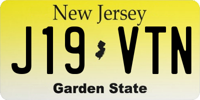 NJ license plate J19VTN