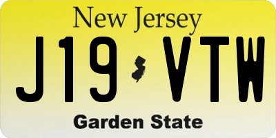 NJ license plate J19VTW
