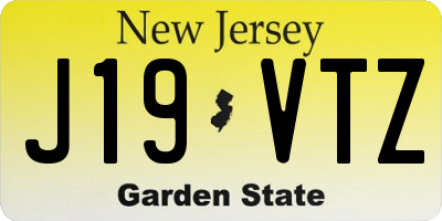 NJ license plate J19VTZ