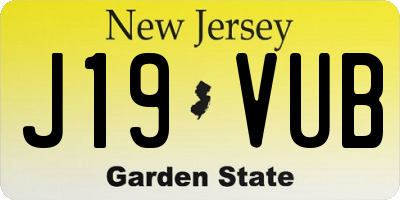 NJ license plate J19VUB
