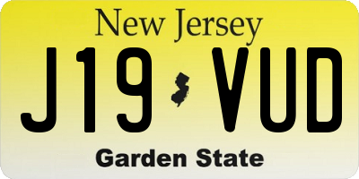 NJ license plate J19VUD