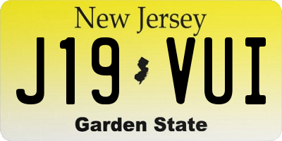 NJ license plate J19VUI