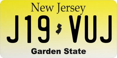 NJ license plate J19VUJ
