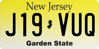 NJ license plate J19VUQ