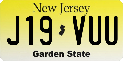 NJ license plate J19VUU