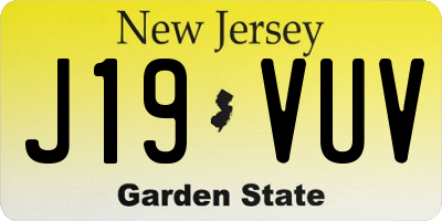 NJ license plate J19VUV