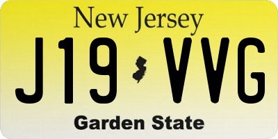 NJ license plate J19VVG