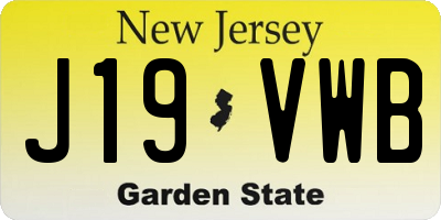 NJ license plate J19VWB