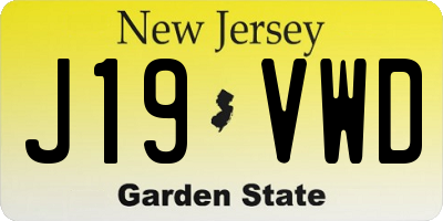 NJ license plate J19VWD