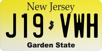 NJ license plate J19VWH