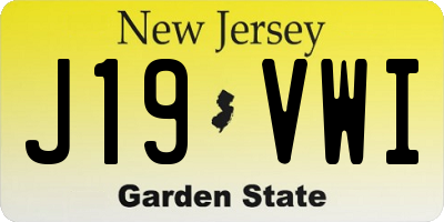 NJ license plate J19VWI