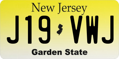 NJ license plate J19VWJ