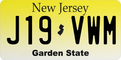 NJ license plate J19VWM