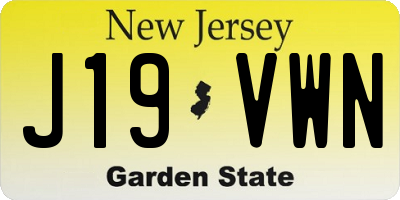 NJ license plate J19VWN