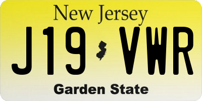 NJ license plate J19VWR