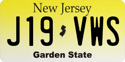 NJ license plate J19VWS