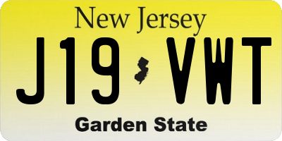 NJ license plate J19VWT