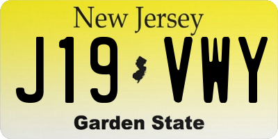 NJ license plate J19VWY