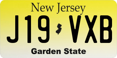 NJ license plate J19VXB