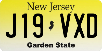 NJ license plate J19VXD