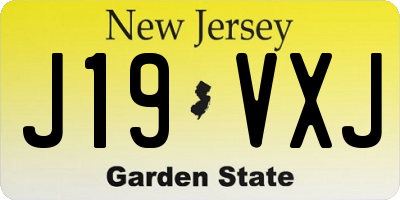 NJ license plate J19VXJ