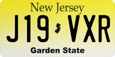 NJ license plate J19VXR