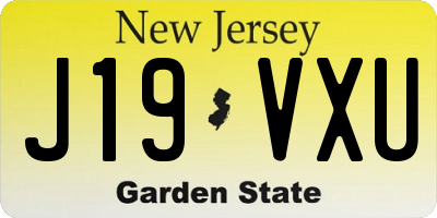 NJ license plate J19VXU