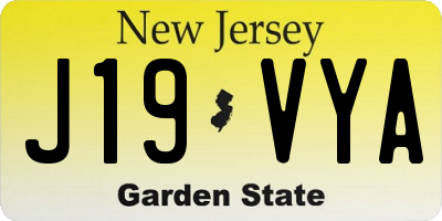NJ license plate J19VYA