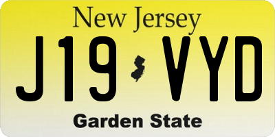 NJ license plate J19VYD