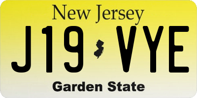NJ license plate J19VYE