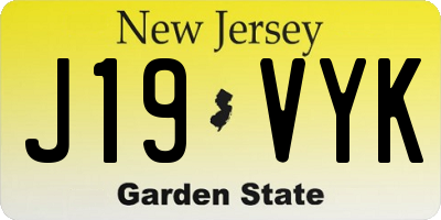 NJ license plate J19VYK
