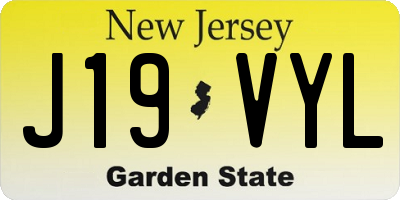 NJ license plate J19VYL