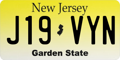 NJ license plate J19VYN