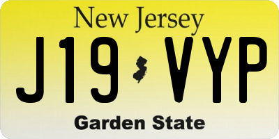 NJ license plate J19VYP