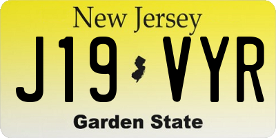 NJ license plate J19VYR