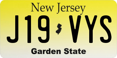 NJ license plate J19VYS
