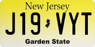 NJ license plate J19VYT