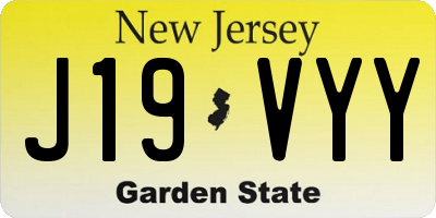 NJ license plate J19VYY