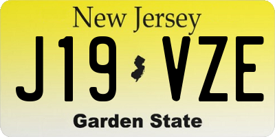 NJ license plate J19VZE