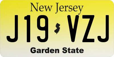 NJ license plate J19VZJ