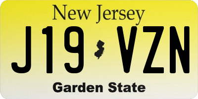 NJ license plate J19VZN