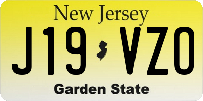 NJ license plate J19VZO